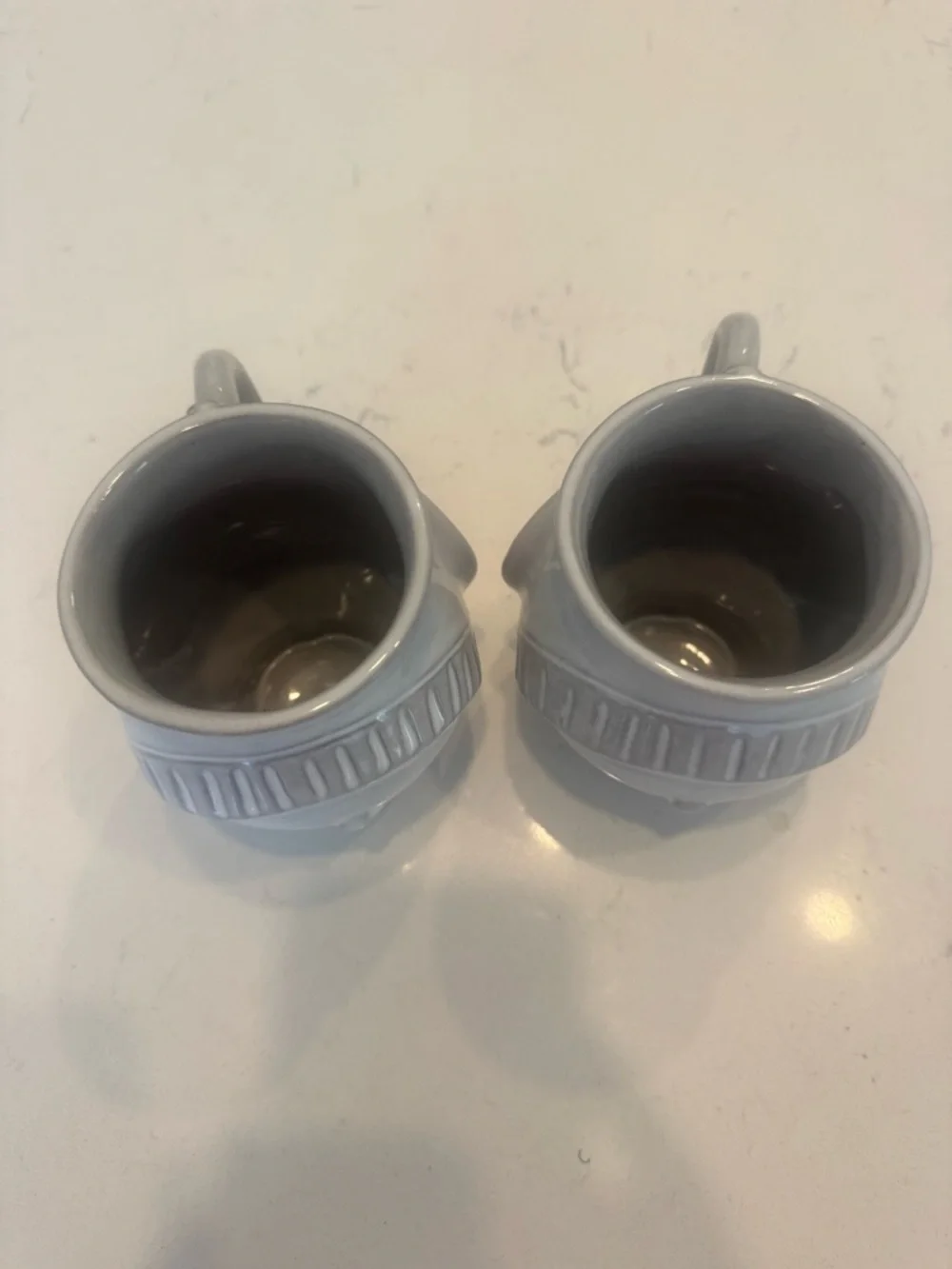 RARE Retired Jonathan Adler Elephant Ceramic Mug Set Gray